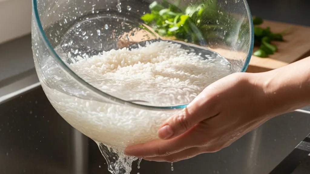 Berapa Kali Sebaiknya Mencuci Beras (c) Ilustrasi AI