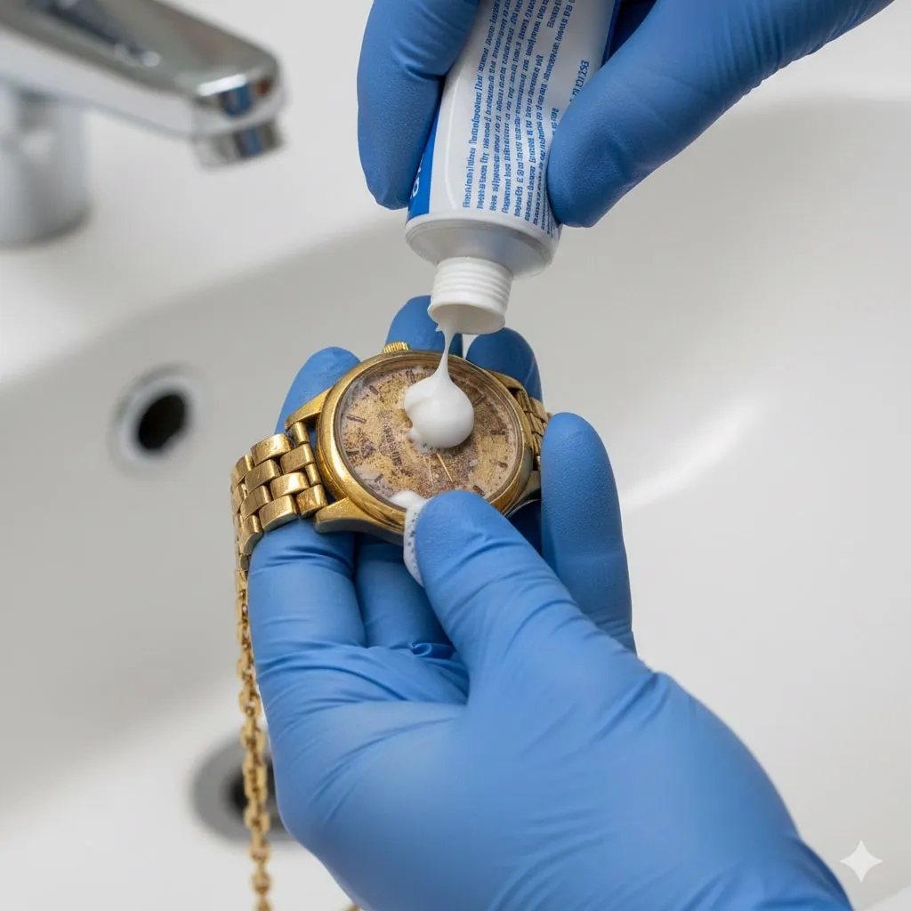 Metode Pembersihan dengan Pasta Gigi (c) Ilustrasi AI