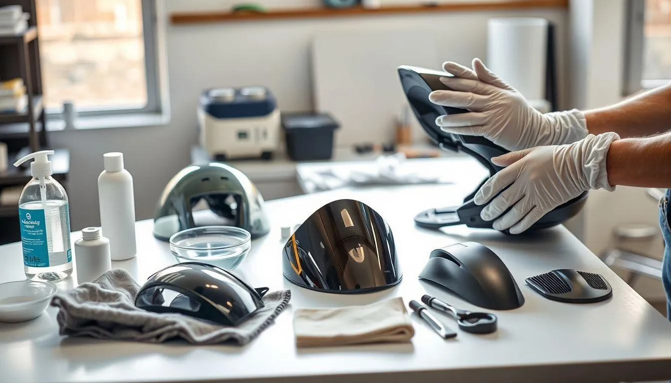 Persiapan Sebelum Mencuci Helm dengan Busa Menyatu (c) Ilustrasi AI