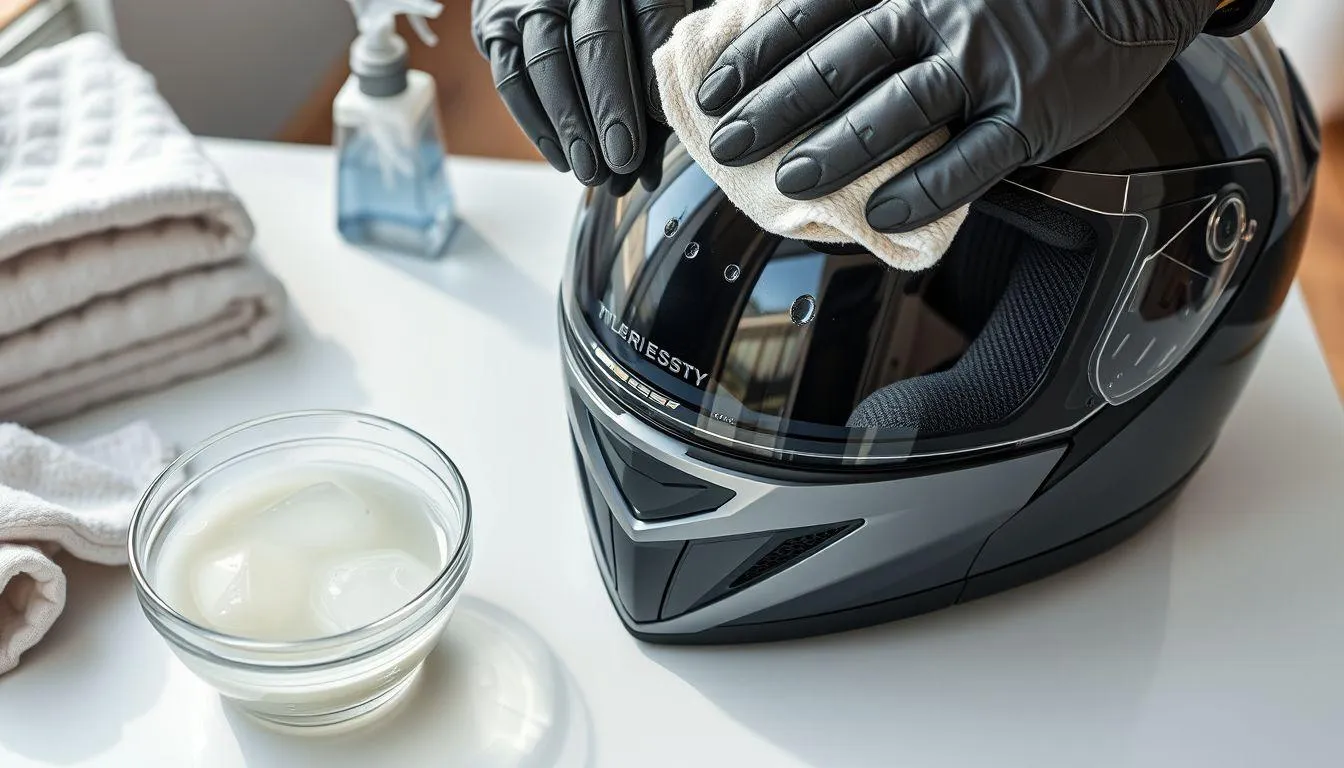 Langkah-Langkah Mencuci Helm yang Busanya Tidak Bisa Dilepas (c) Ilustrasi AI