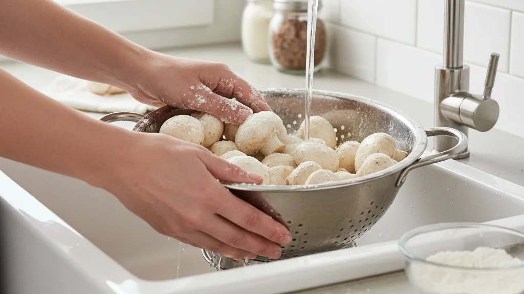 Cara Mencuci Jamur Kancing Agar Tidak Bau (c) Ilustrasi AI