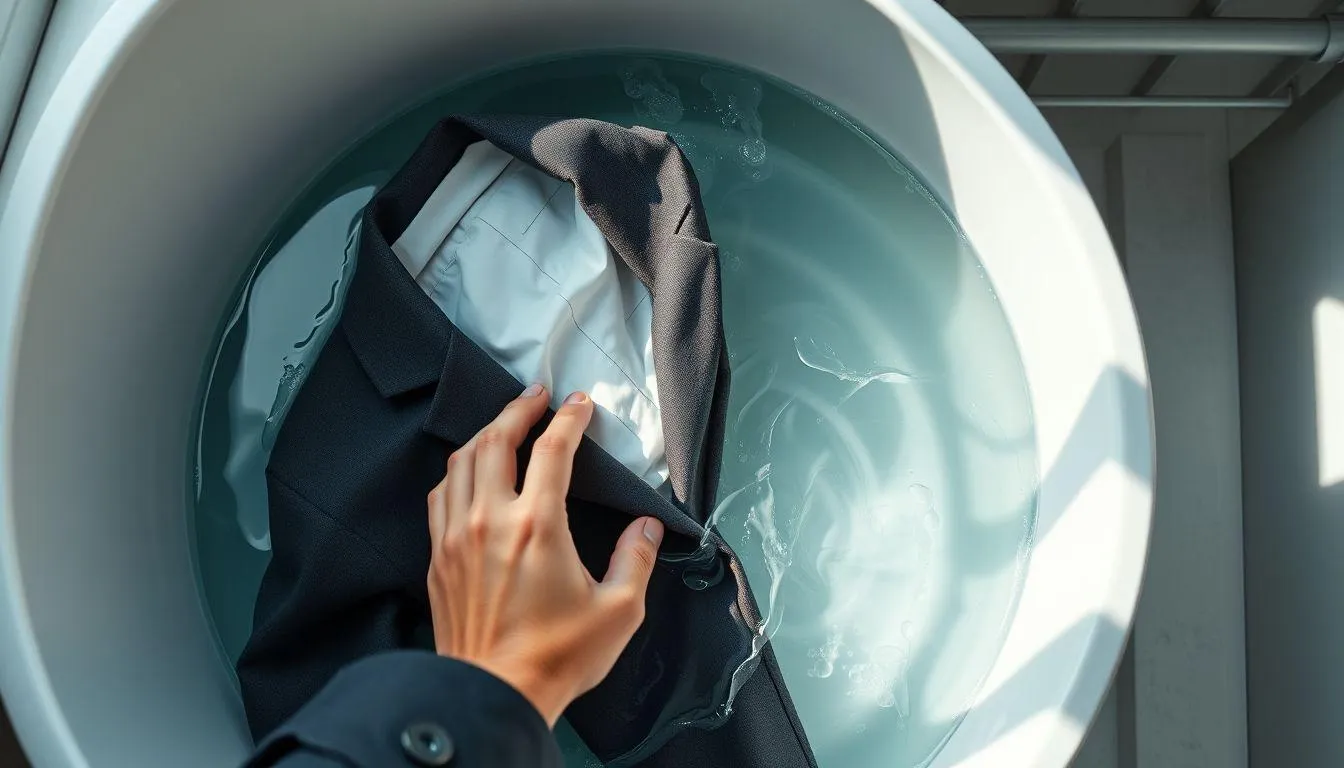 Langkah-Langkah Mencuci Jas dengan Tangan (c) Ilustrasi AI