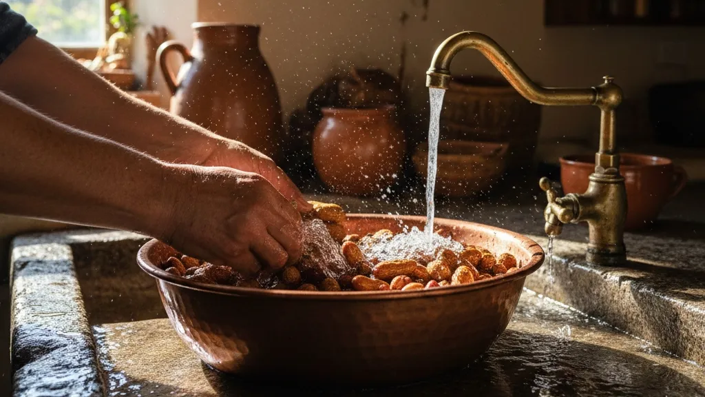 Langkah-Langkah Mencuci Kacang Tanah dengan Benar (c) Ilustrasi AI