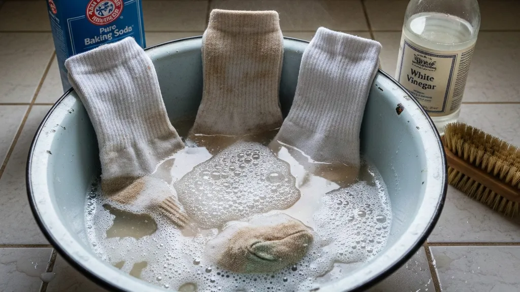 Metode Perendaman dengan Baking Soda dan Cuka (c) Ilustrasi AI