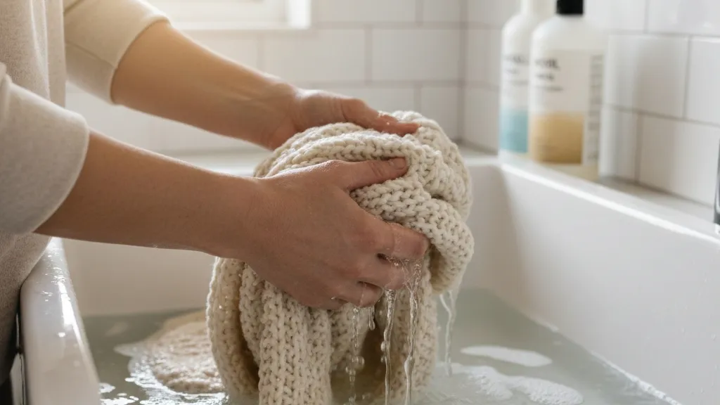 Persiapan Sebelum Mencuci Knitwear (c) Ilustrasi AI