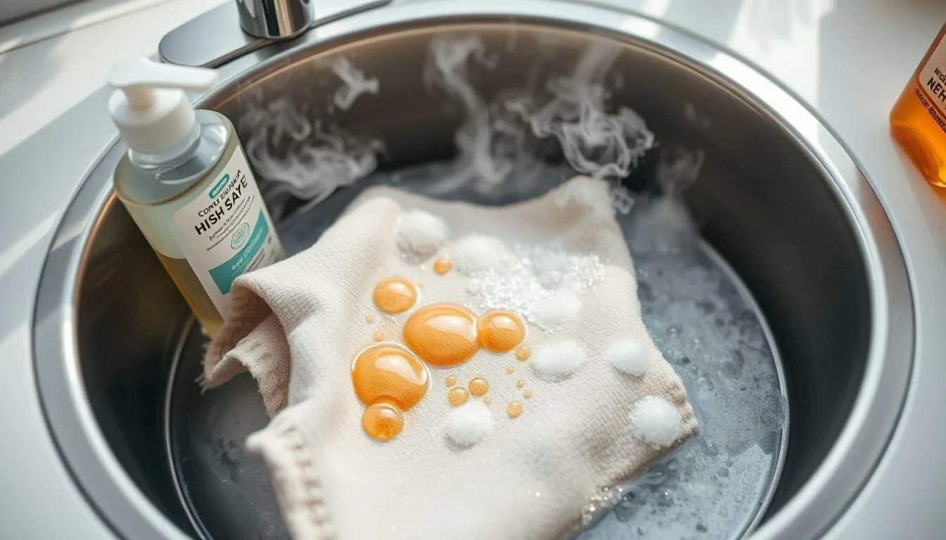 Teknik Pencucian dengan Sabun Cuci Piring dan Air Panas (c) Ilustrasi AI