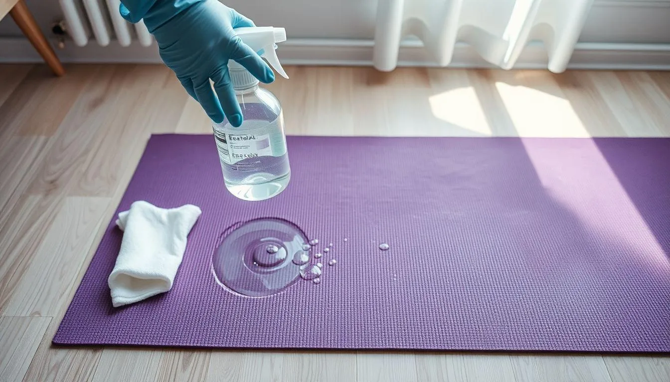Cara Mencuci Matras Yoga dengan Metode Semprot dan Lap (c) Ilustrasi AI
