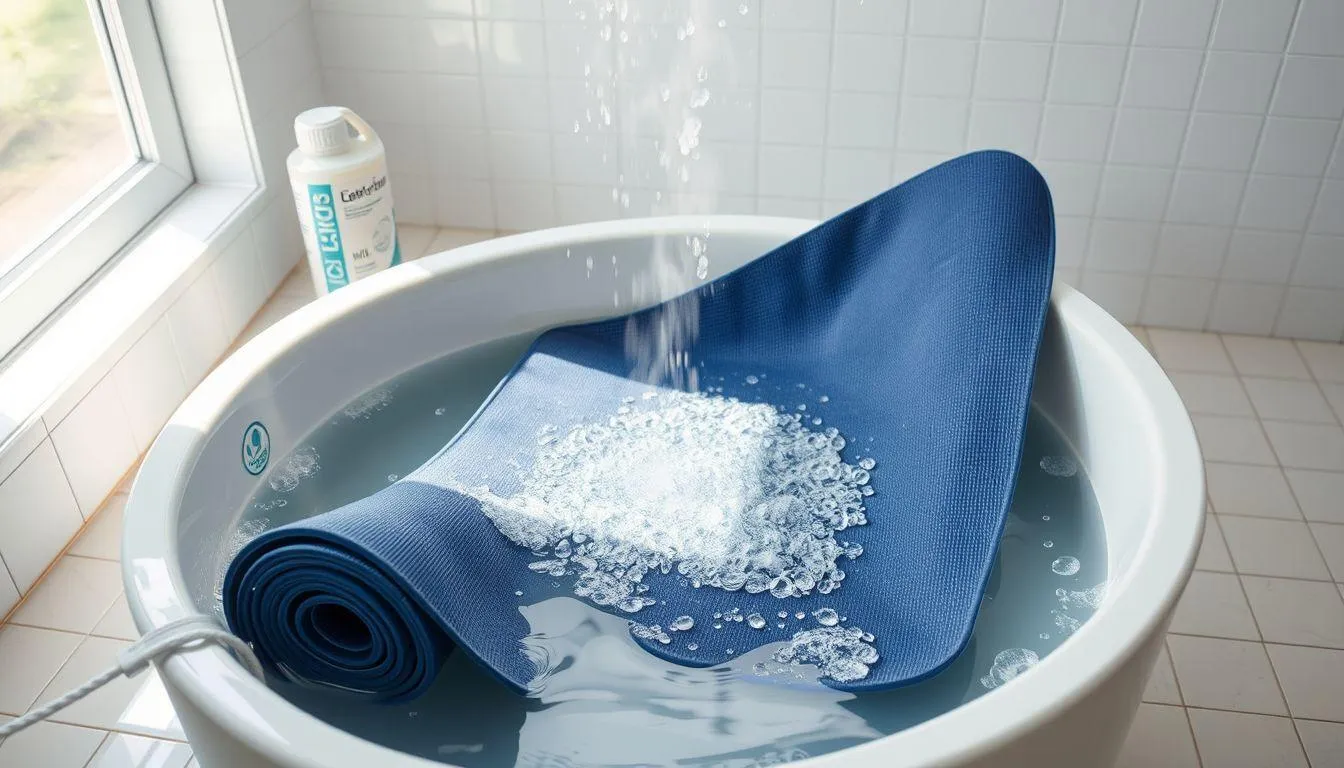 Cara Mencuci Matras Yoga dengan Metode Rendam (c) Ilustrasi AI