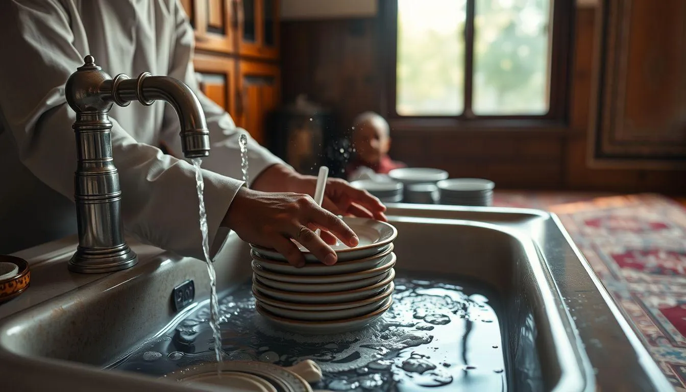 Hukum Menggunakan Piring Bekas Babi Tanpa Dicuci dengan Benar (c) Ilustrasi AI