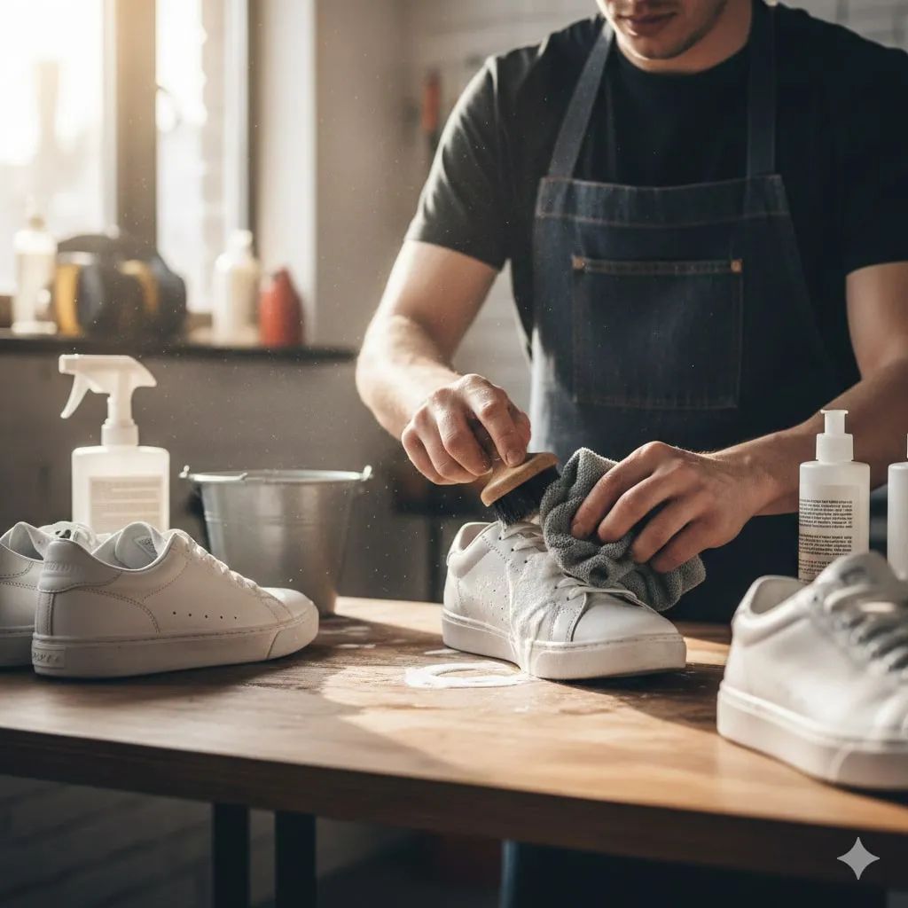 Teknik Membersihkan Bagian-Bagian Khusus Sepatu (c) Ilustrasi AI
