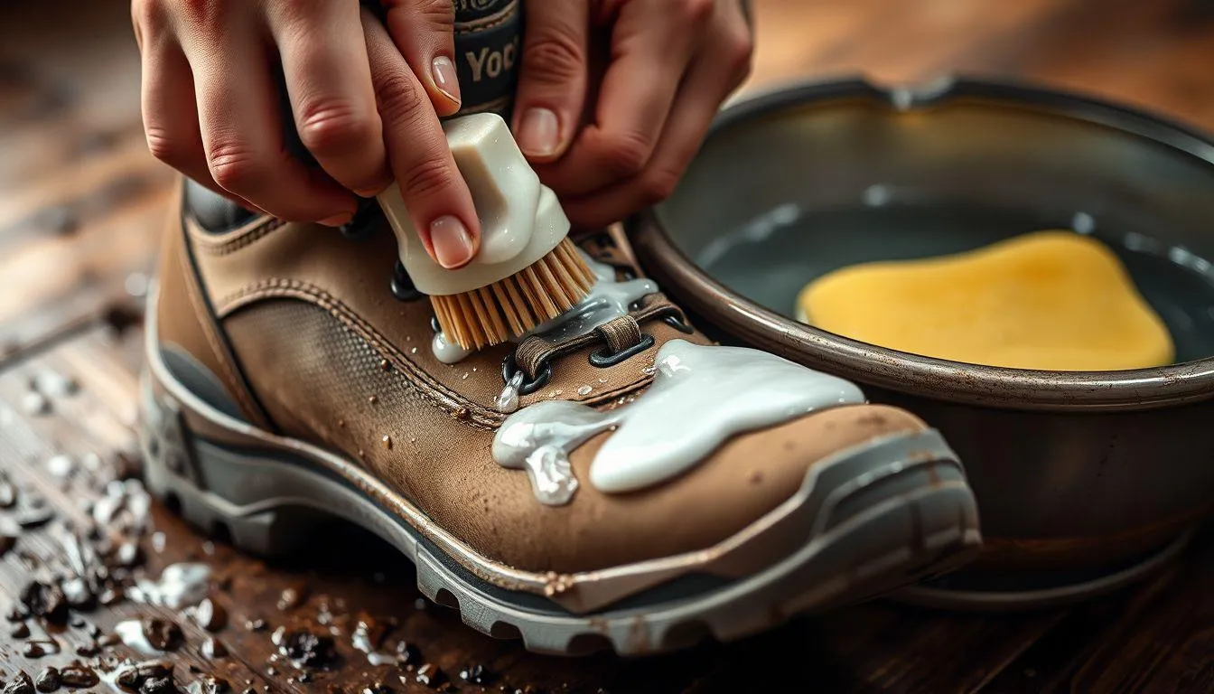 Langkah-Langkah Mencuci Sepatu Gunung dengan Benar (c) Ilustrasi AI