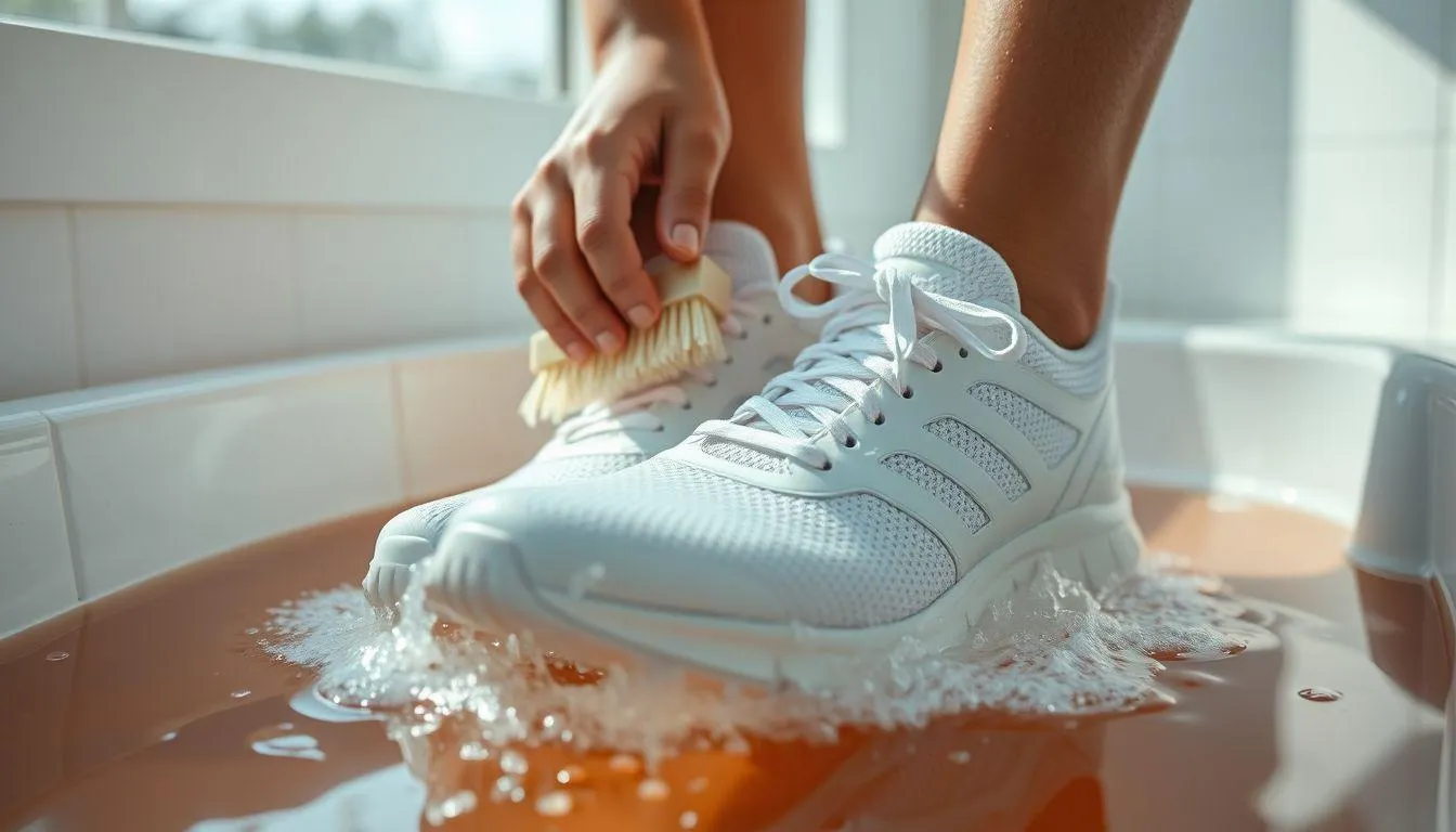 Langkah-Langkah Cara Mencuci Sepatu Lari dengan Tangan (c) Ilustrasi AI