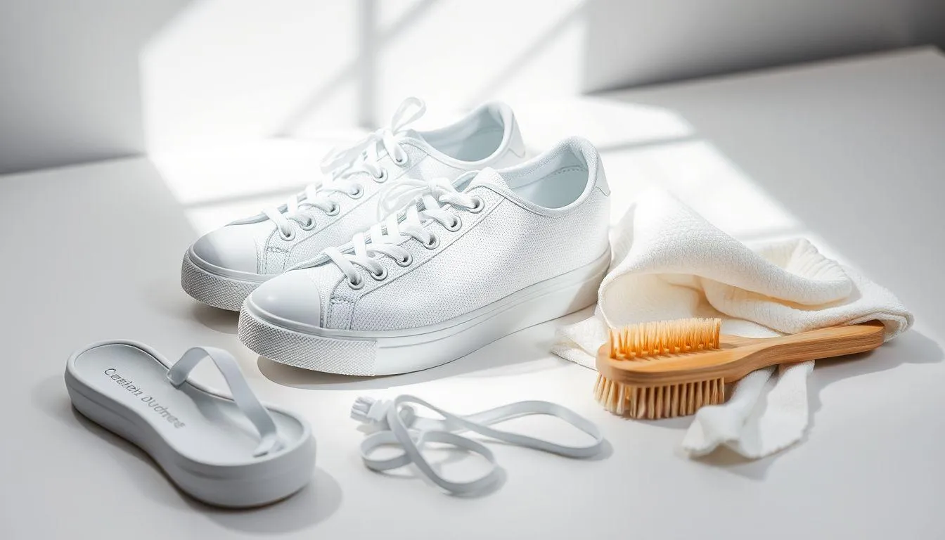 Persiapan Sebelum Mencuci Sepatu Putih (c) Ilustrasi AI