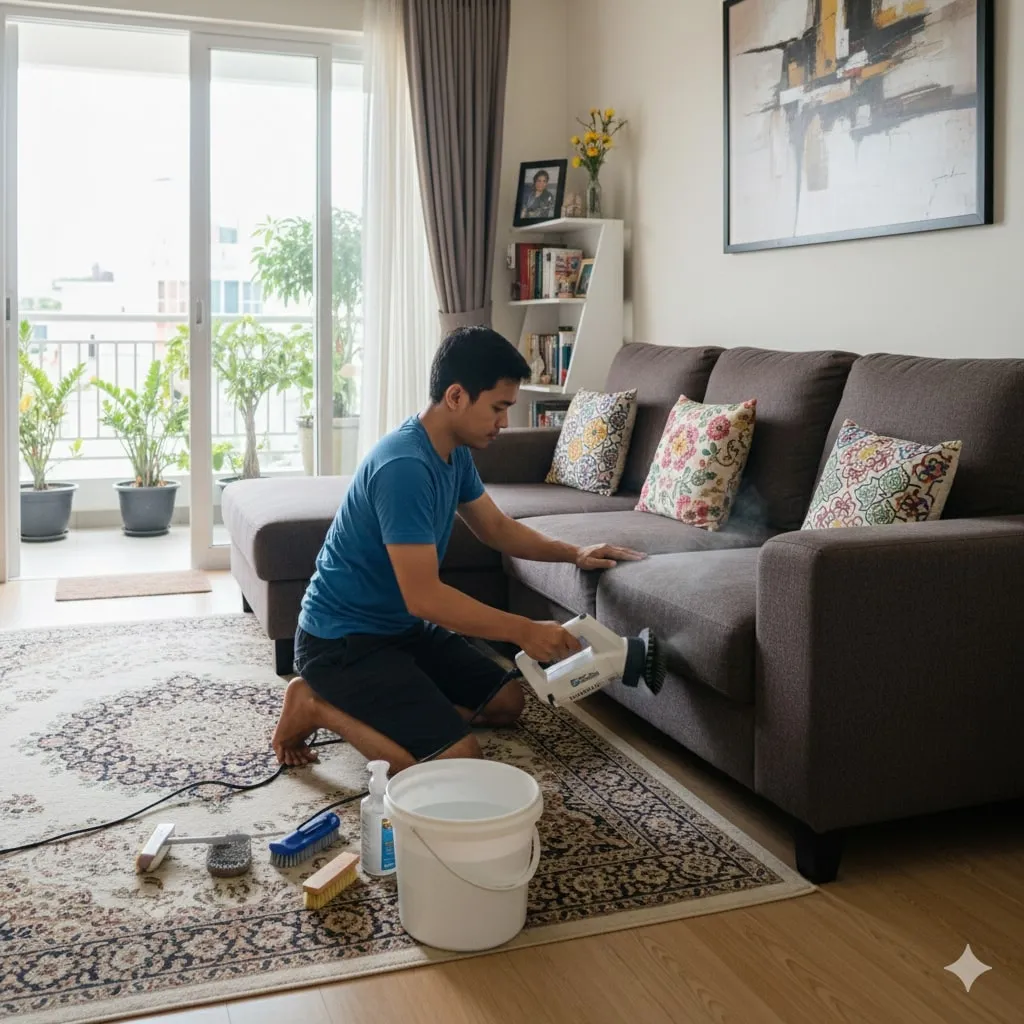 Cara Membersihkan Sofa Berbahan Kulit (c) Ilustrasi AI