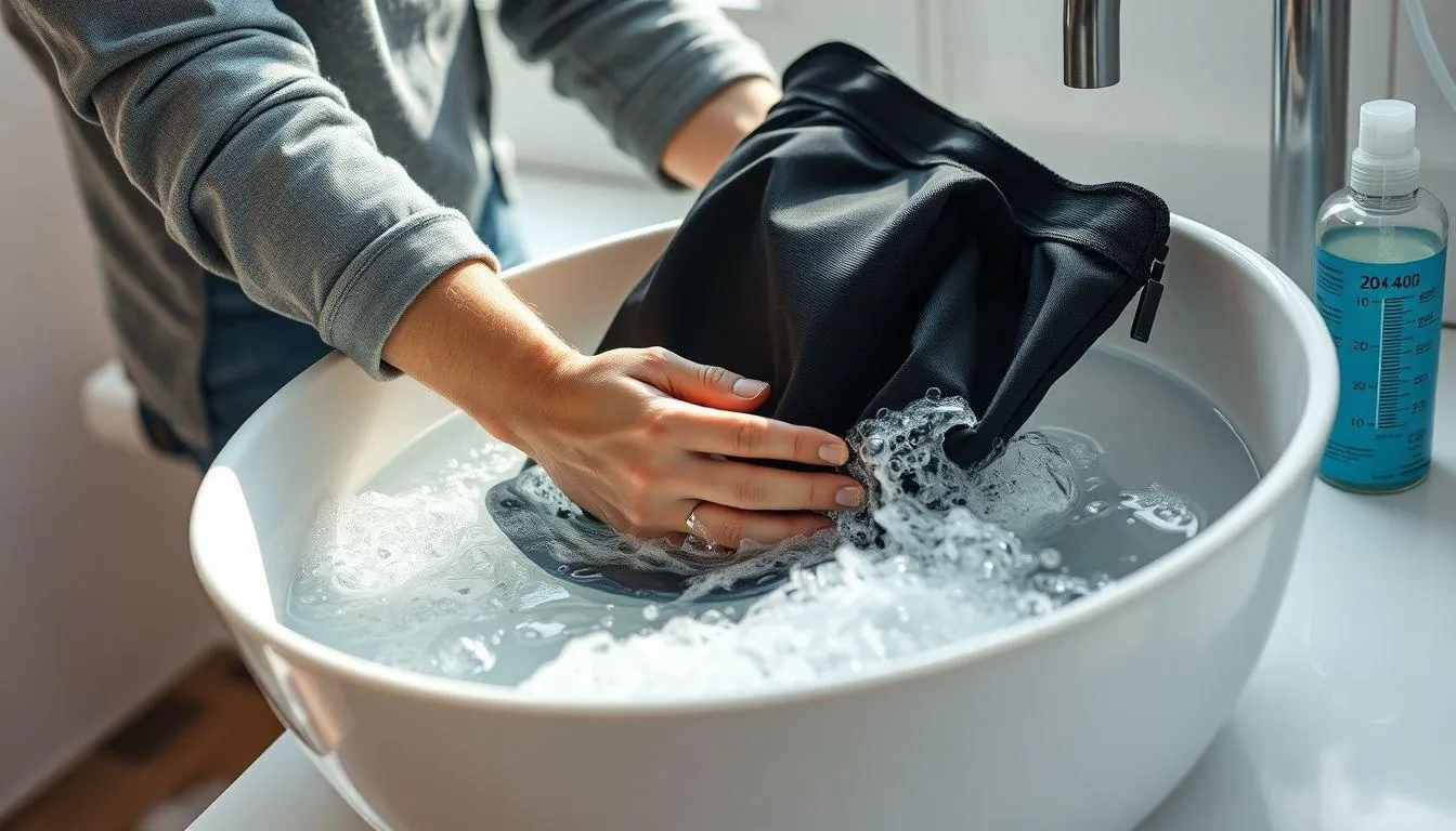 Cara Mencuci Tas Bahan Nylon Secara Manual (c) Ilustrasi AI