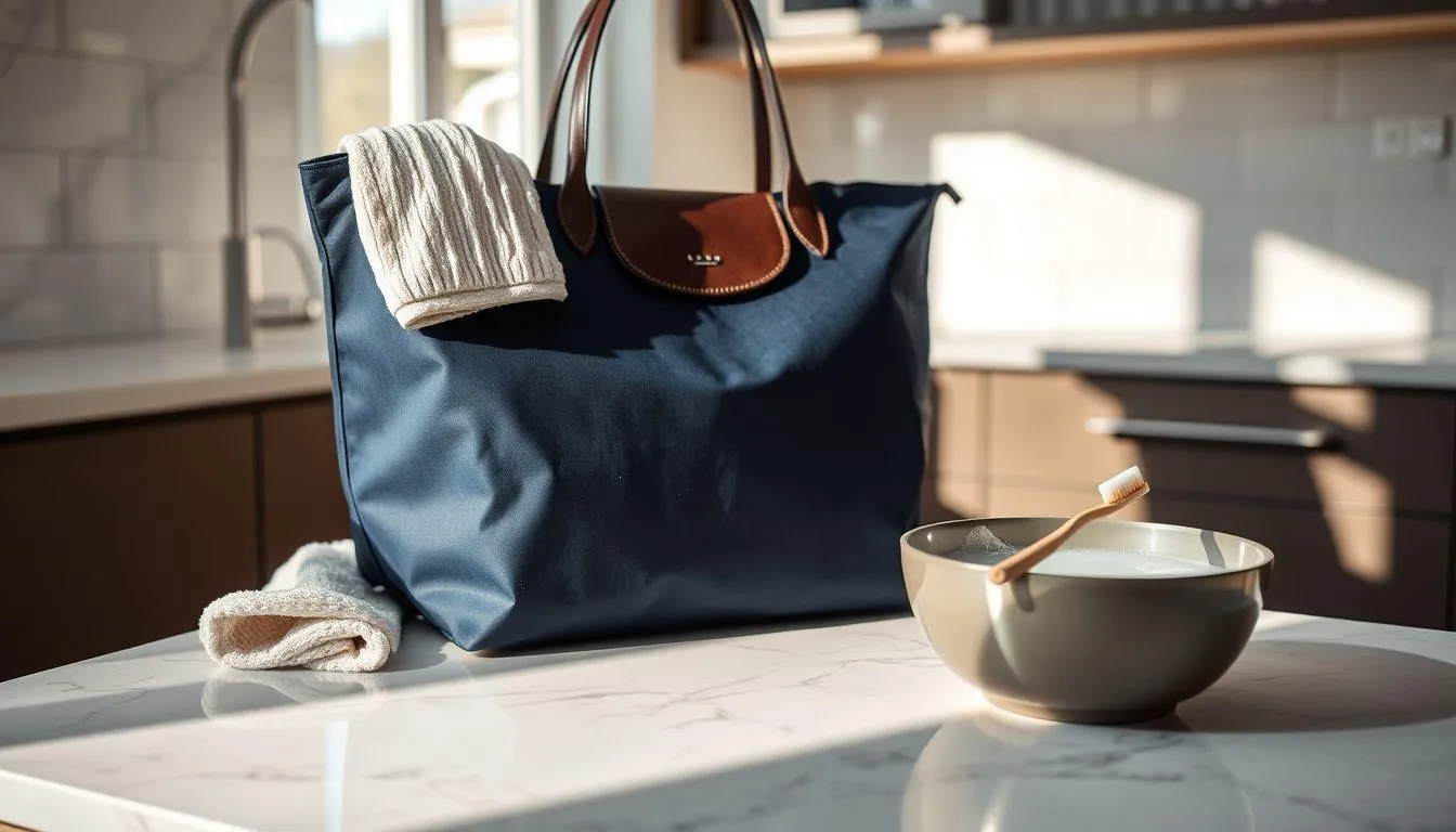 Persiapan Sebelum Mencuci Tas Longchamp (c) Ilustrasi AI