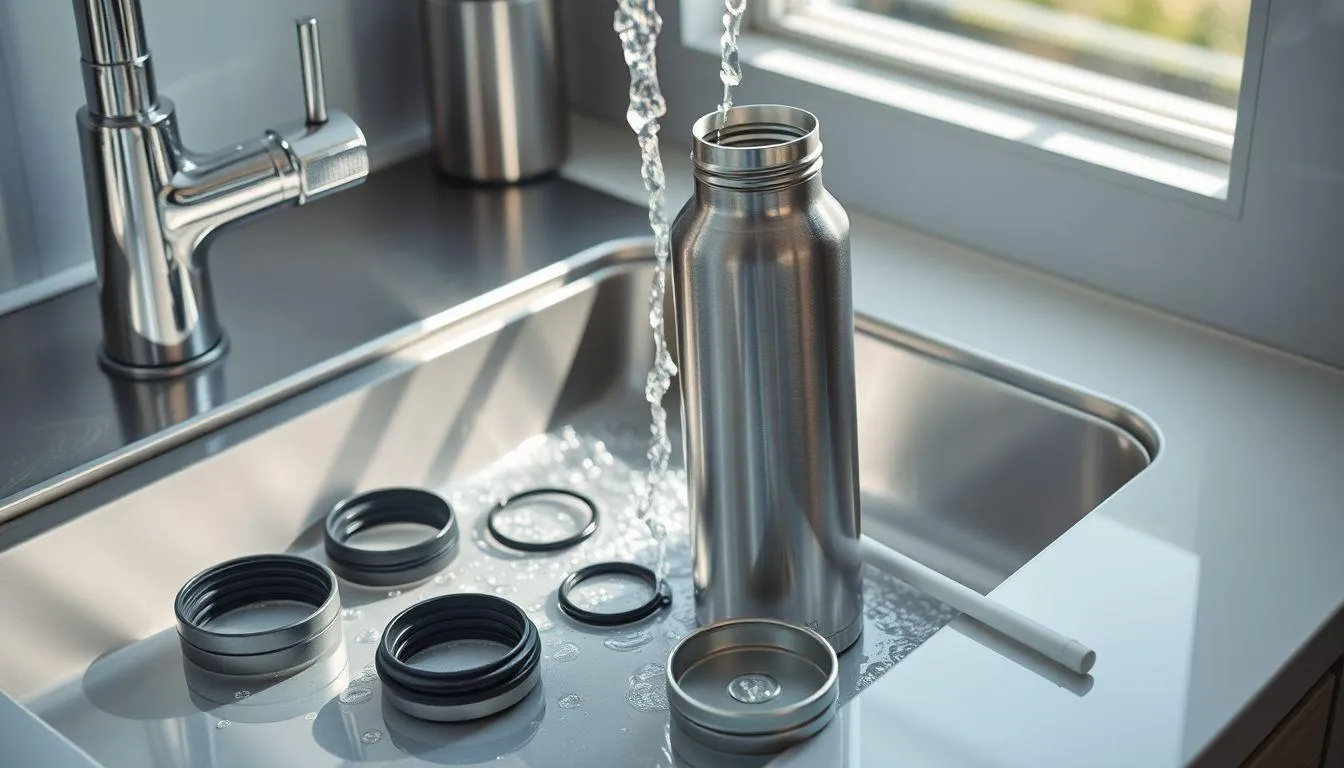 Langkah-Langkah Cara Mencuci Termos Stainless Baru (c) Ilustrasi AI