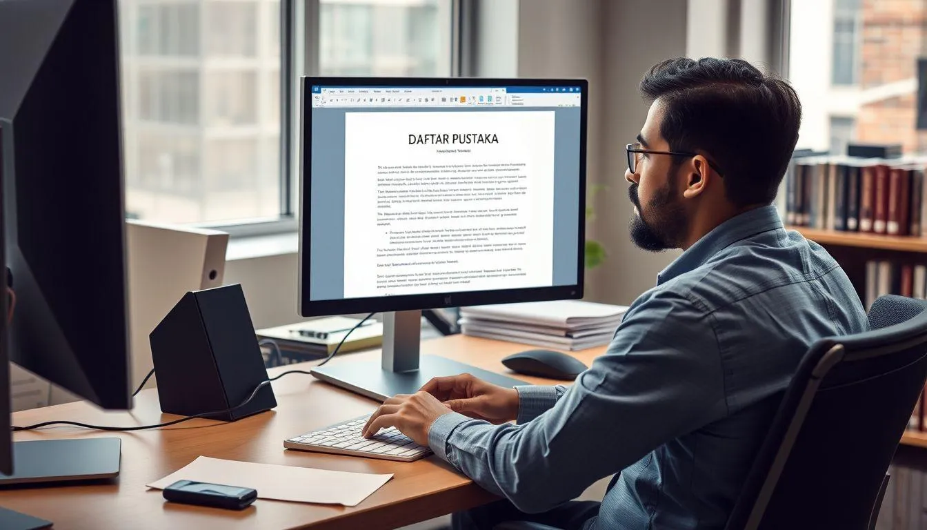 Proses Pembuatan Daftar Pustaka Otomatis (c) Ilustrasi AI