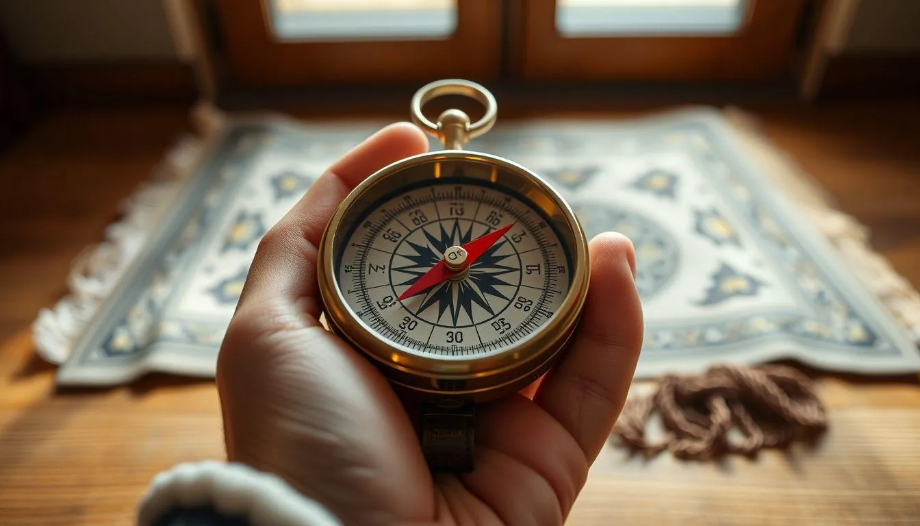 Cara Menentukan Kiblat Menggunakan Kompas Manual (c) Ilustrasi AI