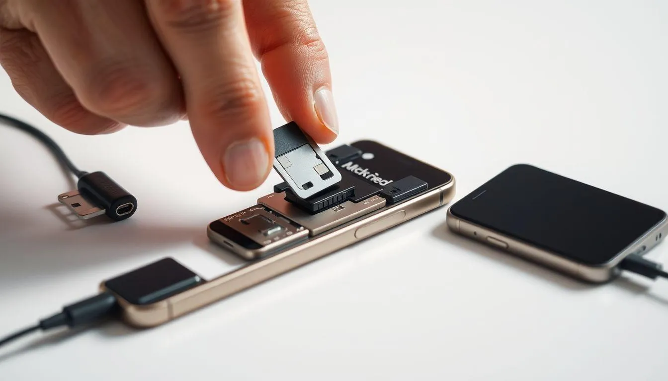 Lepas SIM Card dan Micro SD (c) Ilustrasi AI