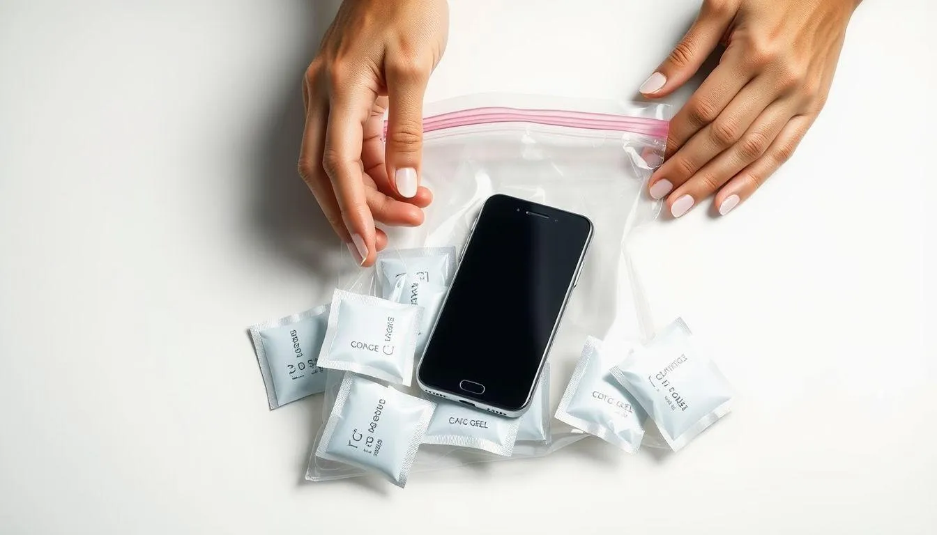Menggunakan Silica Gel sebagai Penyerap Kelembapan (c) Ilustrasi AI