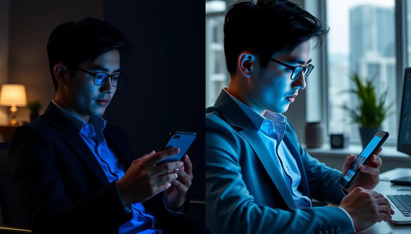 Perbandingan Dark Mode dengan Light Mode (c) Ilustrasi AI