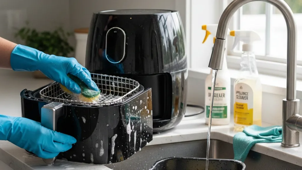 Perawatan dan Pembersihan Air Fryer (c) Ilustrasi AI