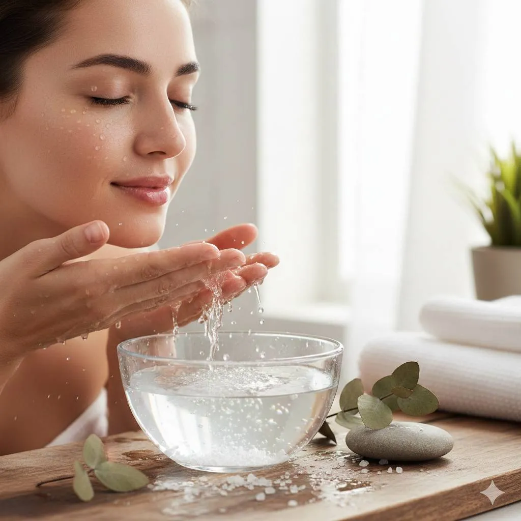 Manfaat Air Garam untuk Mengatasi Jerawat (c) Ilustrasi AI
