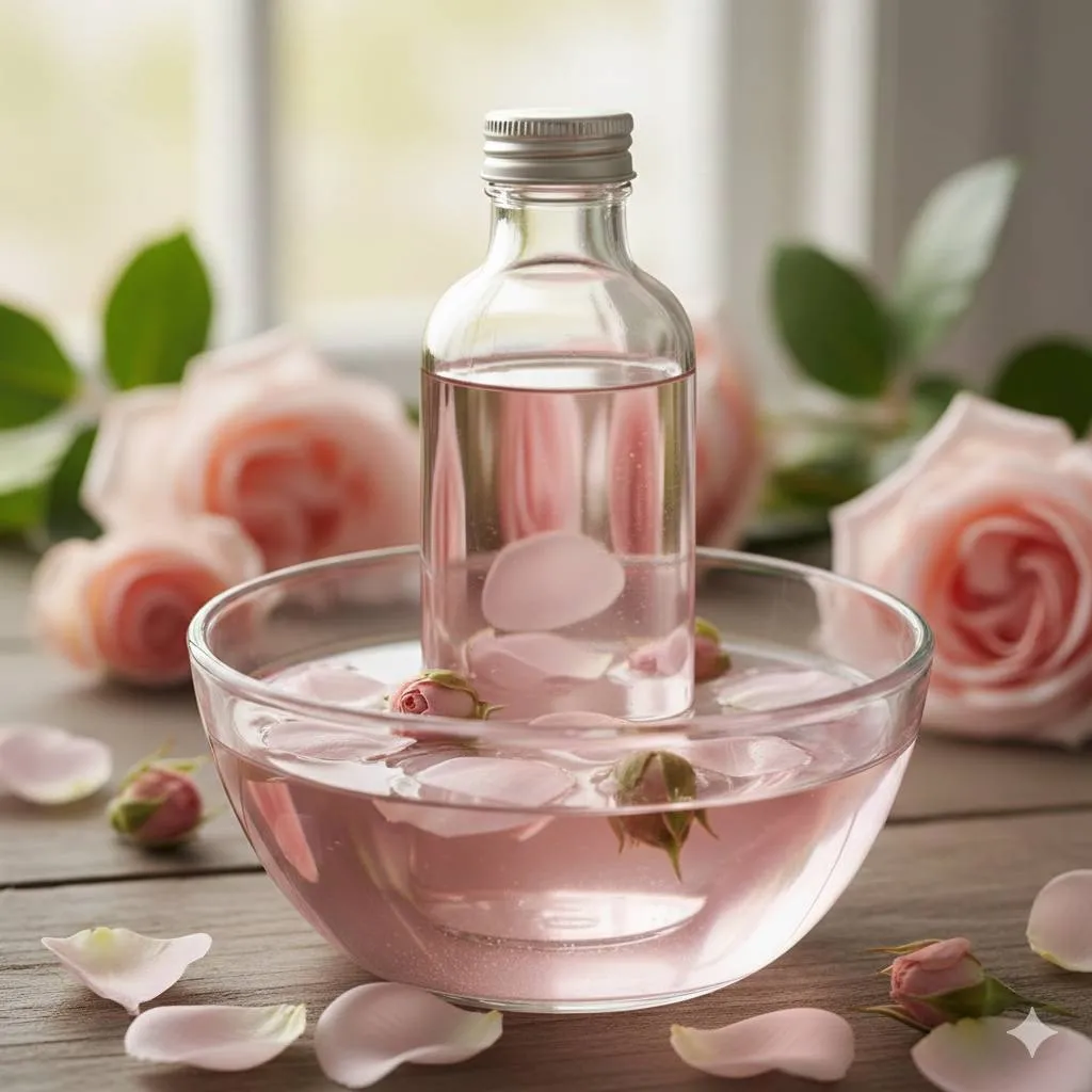 Cara Menggunakan Air Mawar Sebagai Toner Wajah (c) Ilustrasi AI
