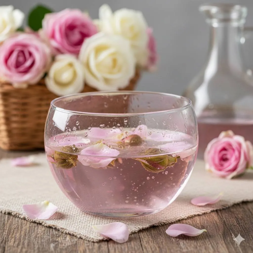 Cara Menggunakan Air Mawar Sebagai Masker Wajah (c) Ilustrasi AI