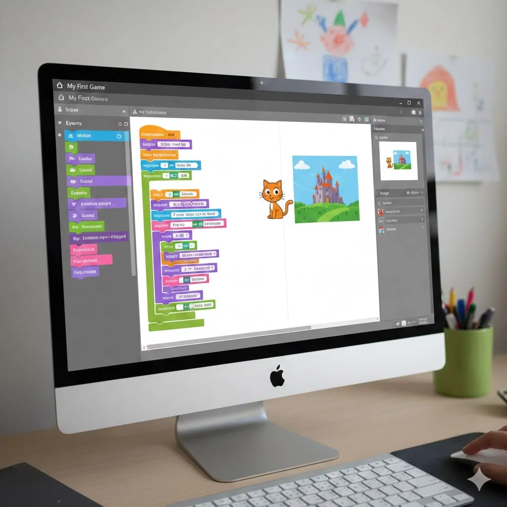 Pengertian dan Konsep Dasar Scratch (c) Ilustrasi AI