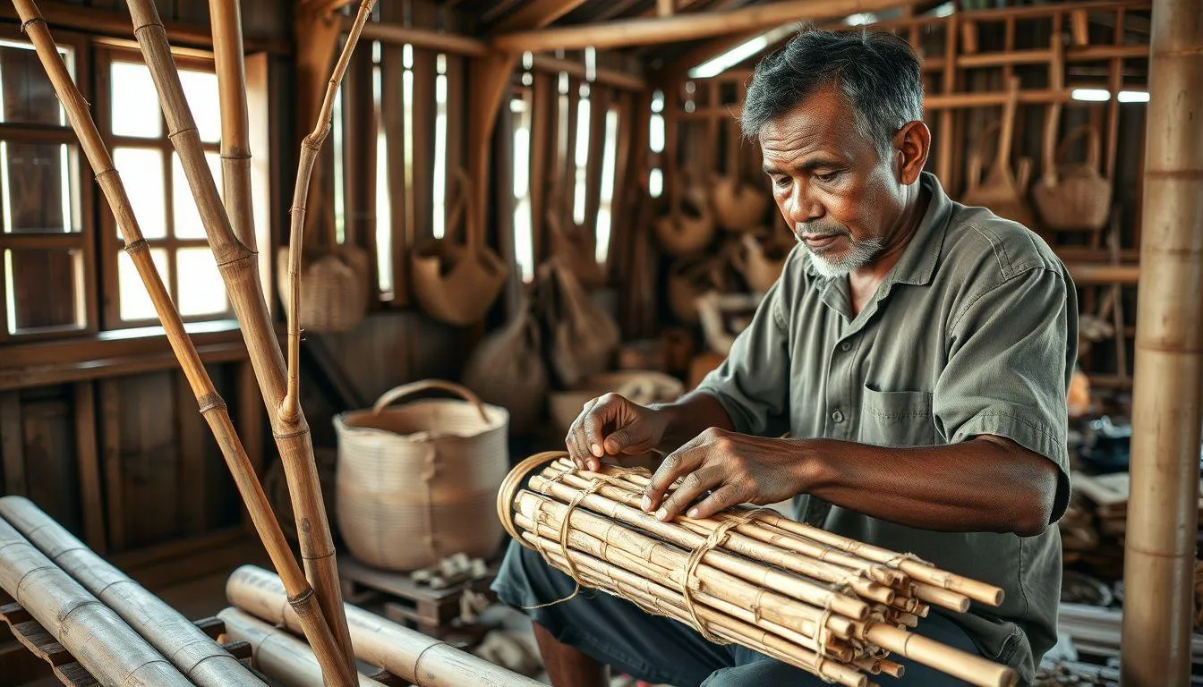 Pemanfaatan Bambu Petuk dalam Kehidupan Sehari-hari (c) Ilustrasi AI
