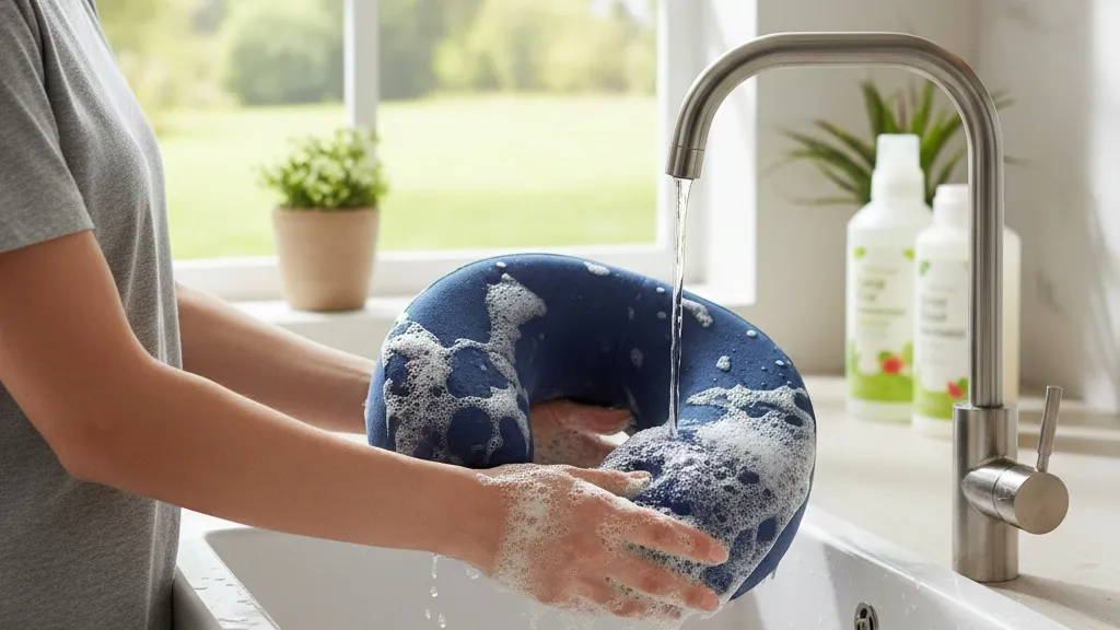 Cara Merawat Bantal Leher agar Awet (c) Ilustrasi AI