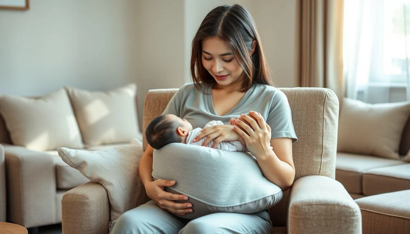 Langkah-Langkah Cara Menggunakan Bantal Menyusui Bayi (c) Ilustrasi AI