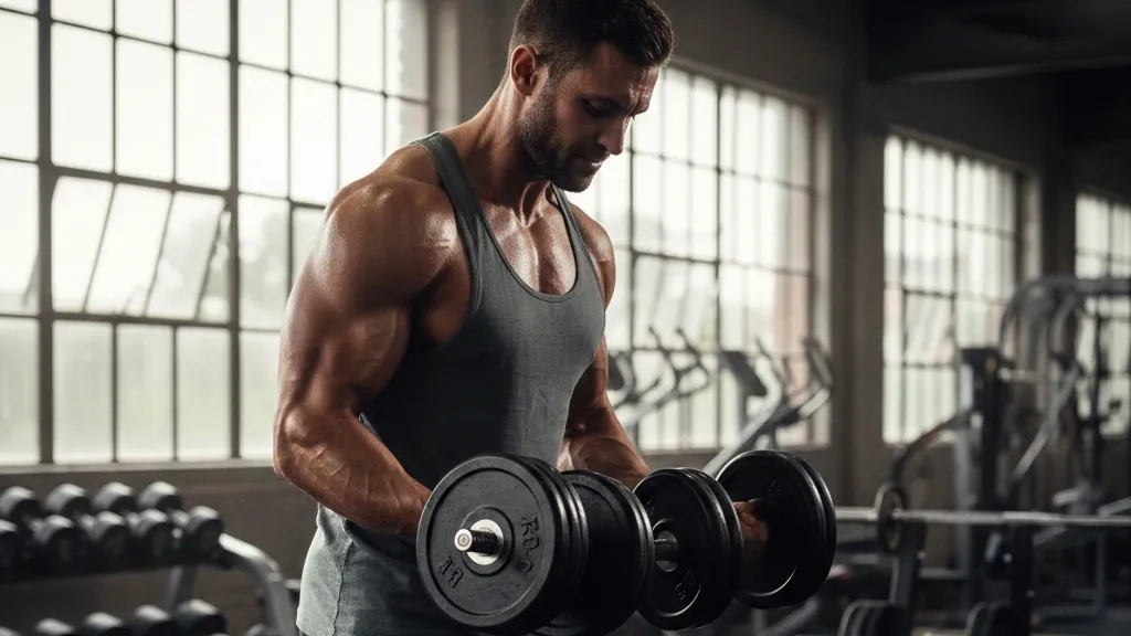 Gerakan-Gerakan Barbel untuk Pemula (c) Ilustrasi AI