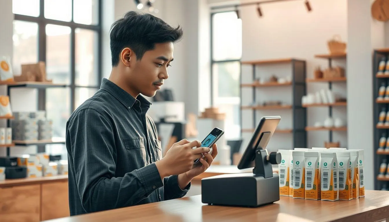 Cara Menggunakan Barcode dengan Aplikasi Kasir Mobile (c) Ilustrasi AI