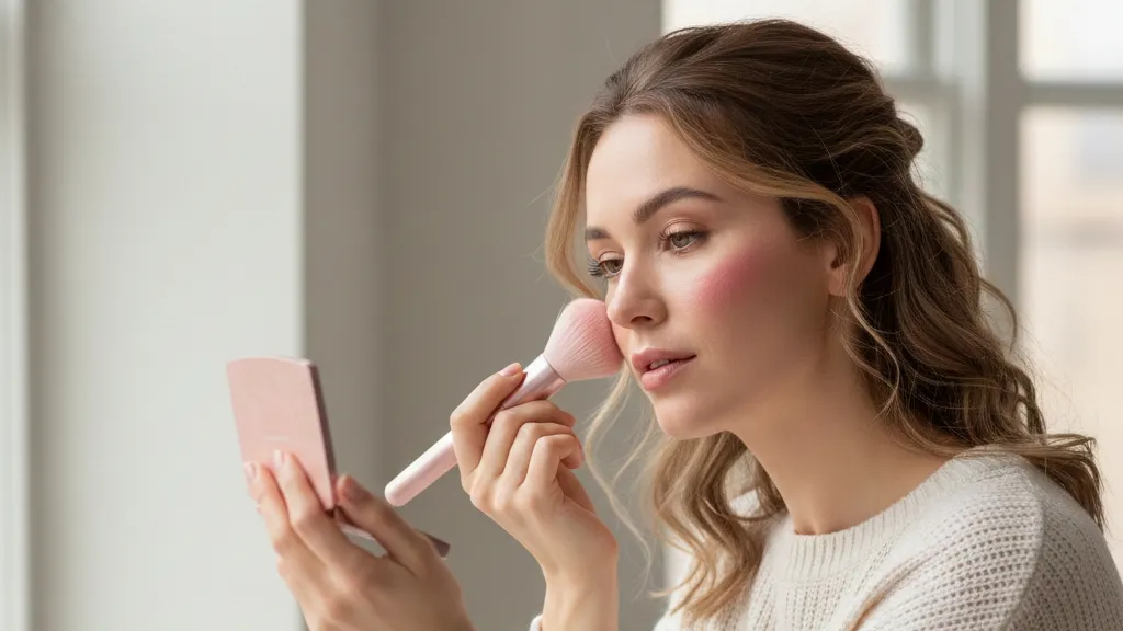 Teknik Dasar Cara Menggunakan Blush On (c) Ilustrasi AI