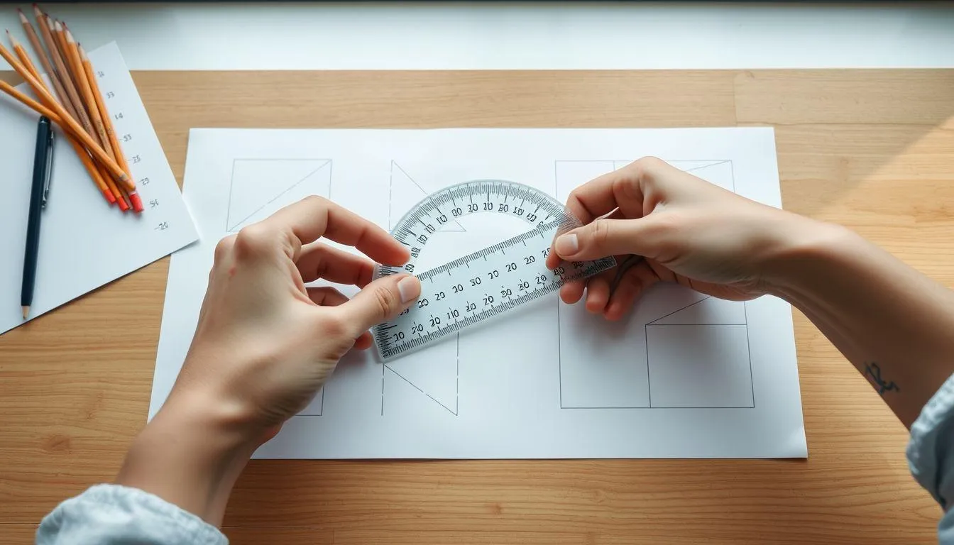 Langkah-Langkah Mengukur Sudut dengan Busur Derajat (c) Ilustrasi AI