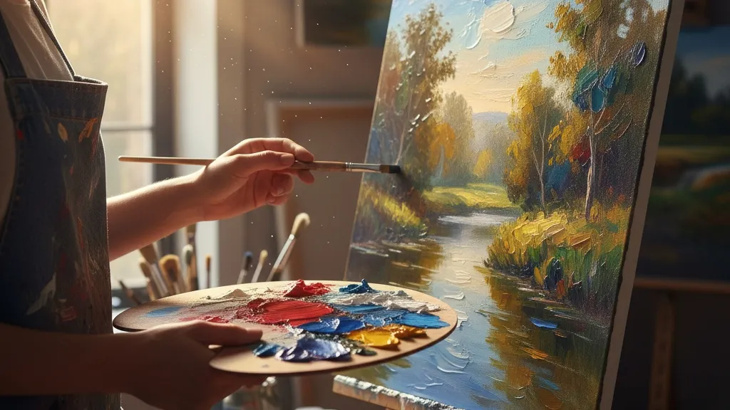 Teknik Dasar Cara Menggunakan Cat Minyak (c) Ilustrasi AI