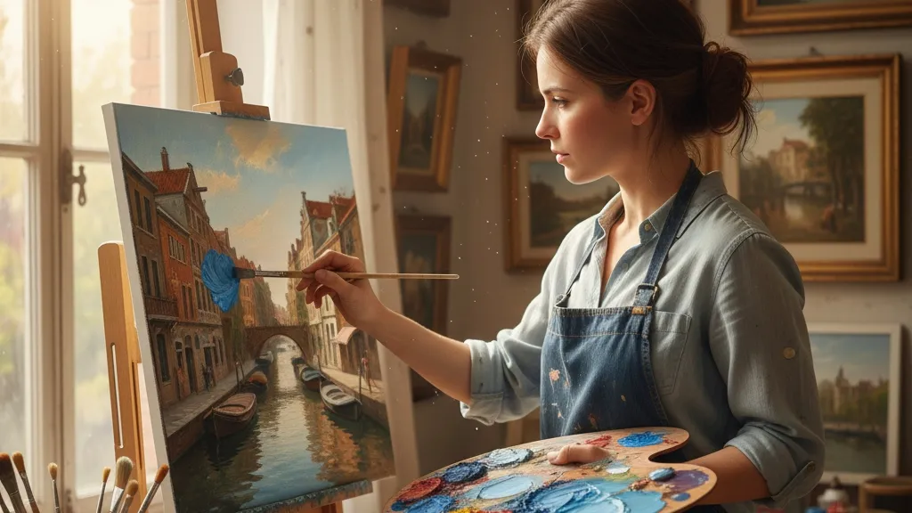 Langkah-Langkah Cara Menggunakan Cat Minyak untuk Melukis (c) Ilustrasi AI