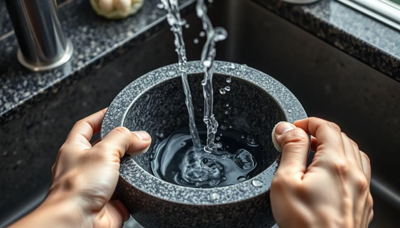 Langkah-Langkah Membersihkan Cobek Baru (c) Ilustrasi AI