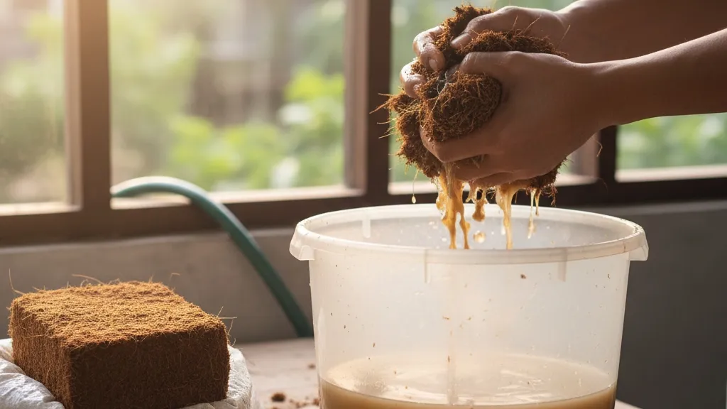 Persiapan Cocopeat Sebelum Digunakan (c) Ilustrasi AI