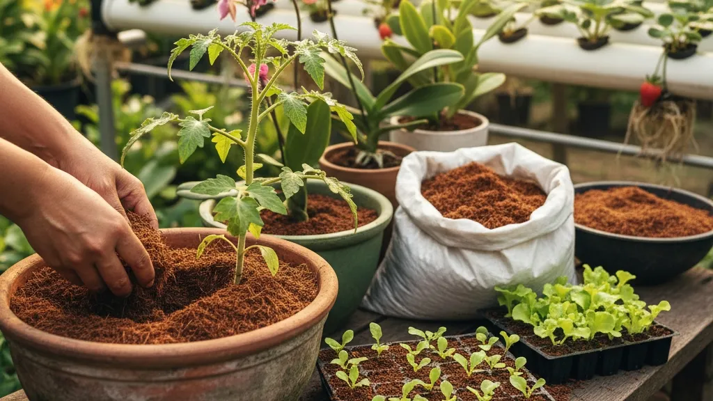 Penggunaan Cocopeat untuk Berbagai Jenis Tanaman (c) Ilustrasi AI