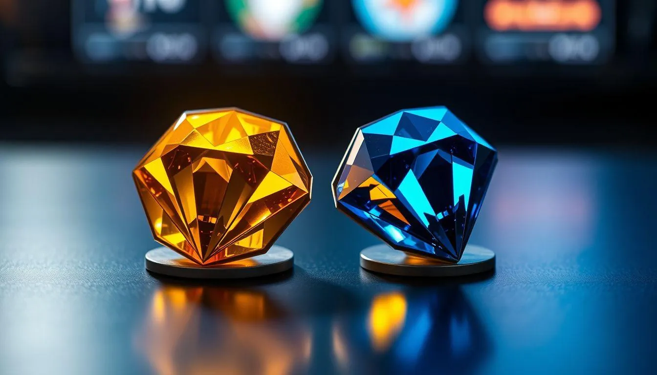 Perbedaan Diamond Kuning dan Diamond Biru (c) Ilustrasi AI
