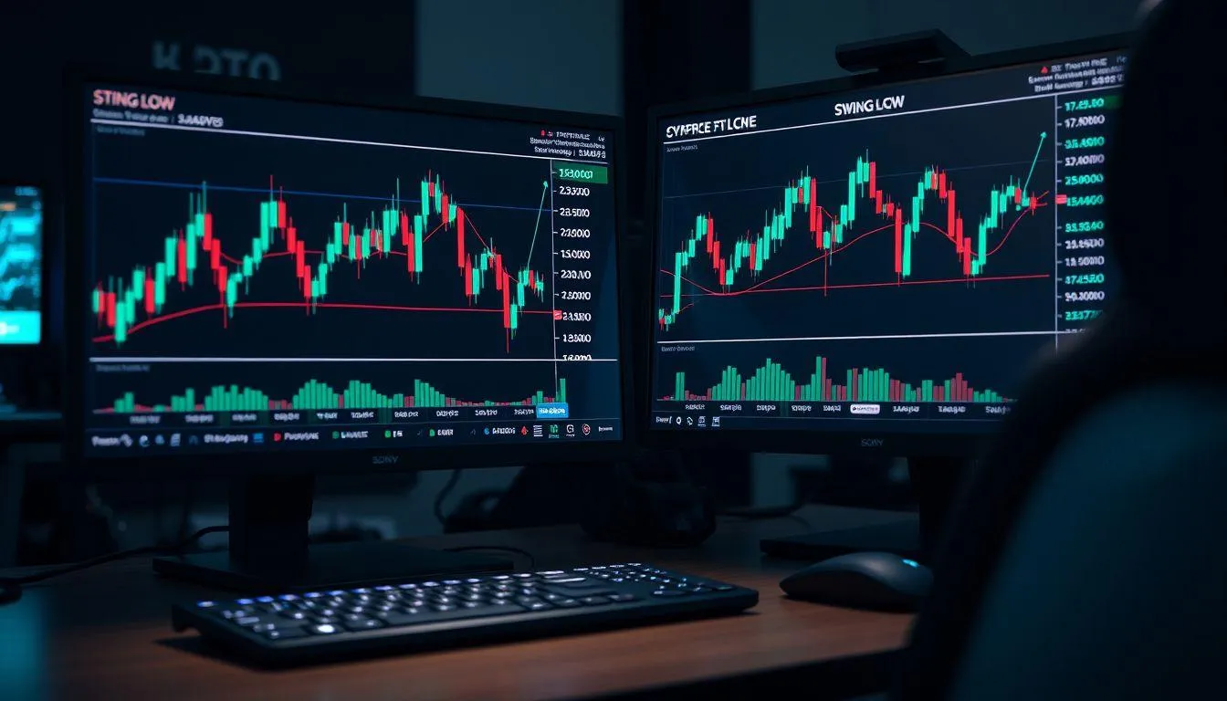 Cara Mengidentifikasi Swing High dan Swing Low (c) Ilustrasi AI