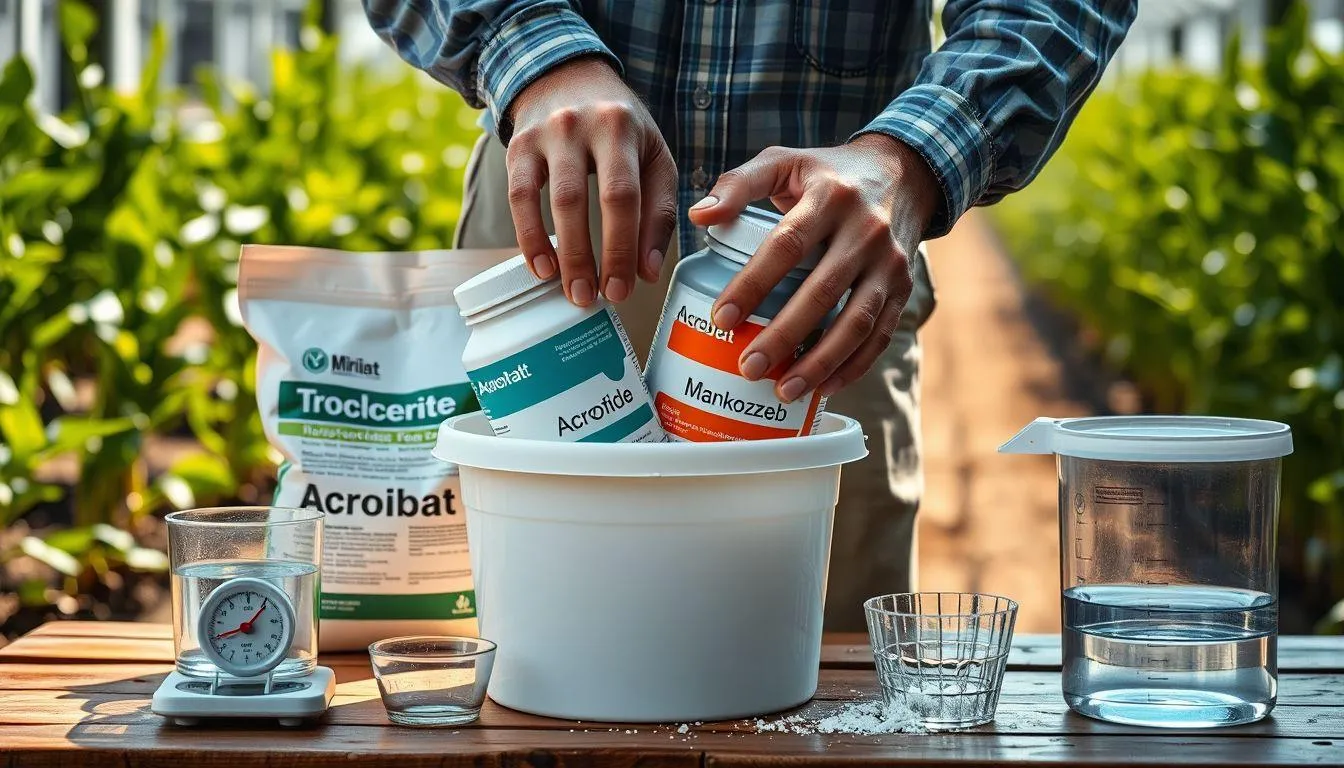 Teknik Pencampuran Fungisida Acrobat dengan Pestisida Lain (c) Ilustrasi AI