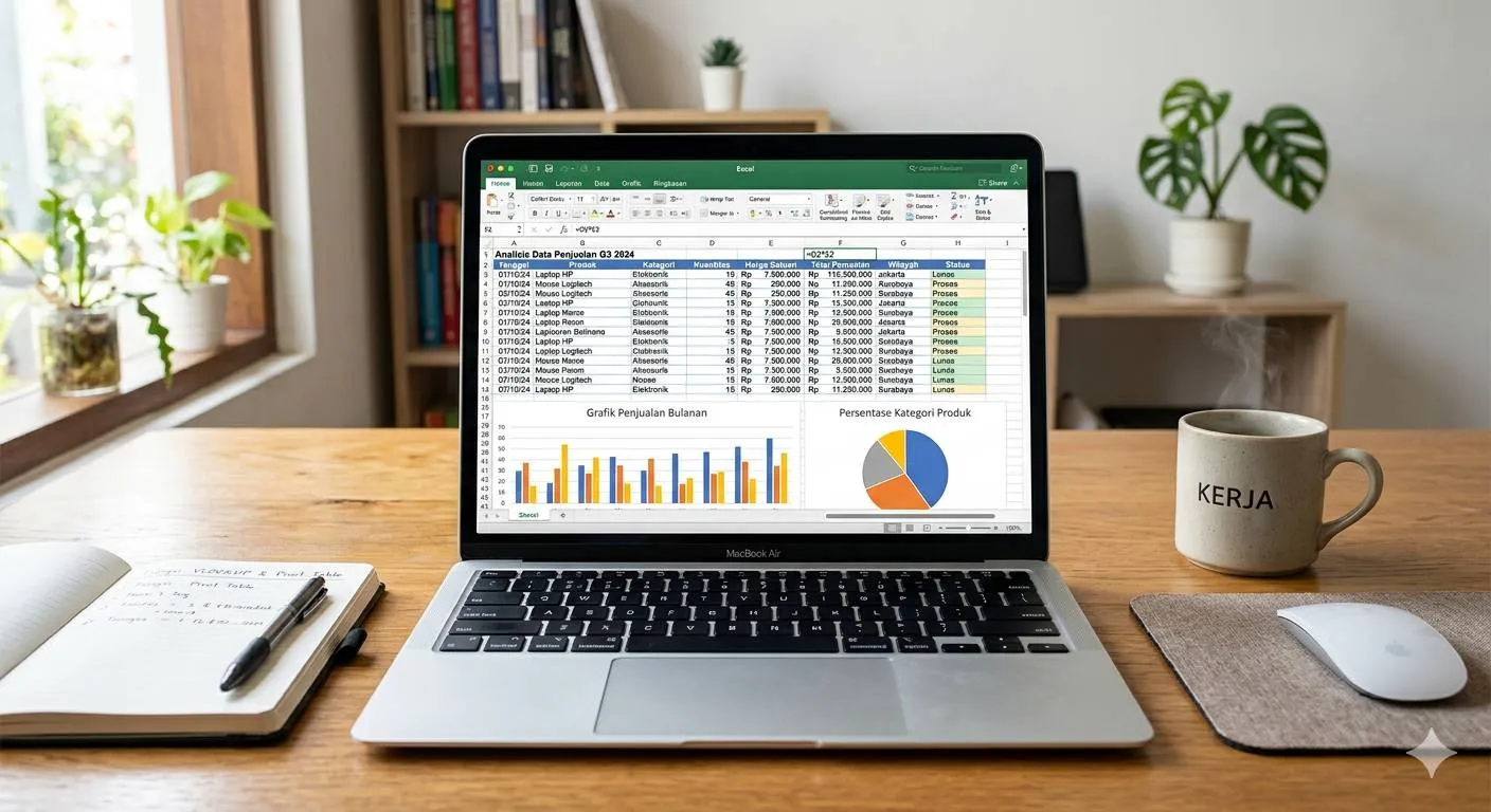 3. Cara Menggunakan Fungsi IF Bertingkat (Nested IF) di Excel (c) Ilustrasi AI