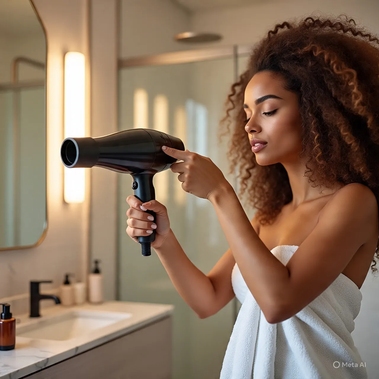 Teknik Styling Rambut dengan Hair Dryer (c) Ilustrasi AI