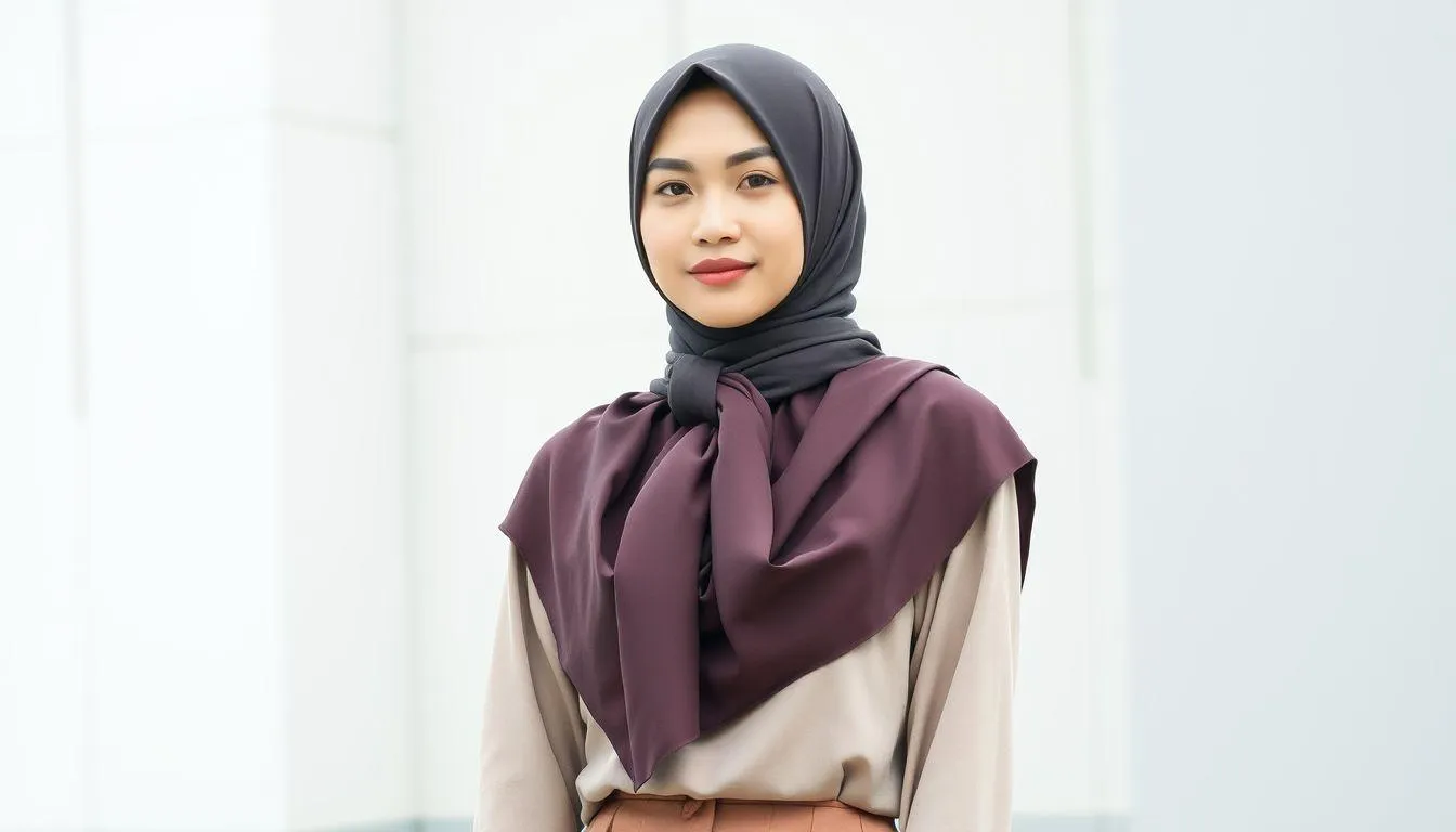 Potret perempuan pakai hijab hitam (c) Ilustrasi AI