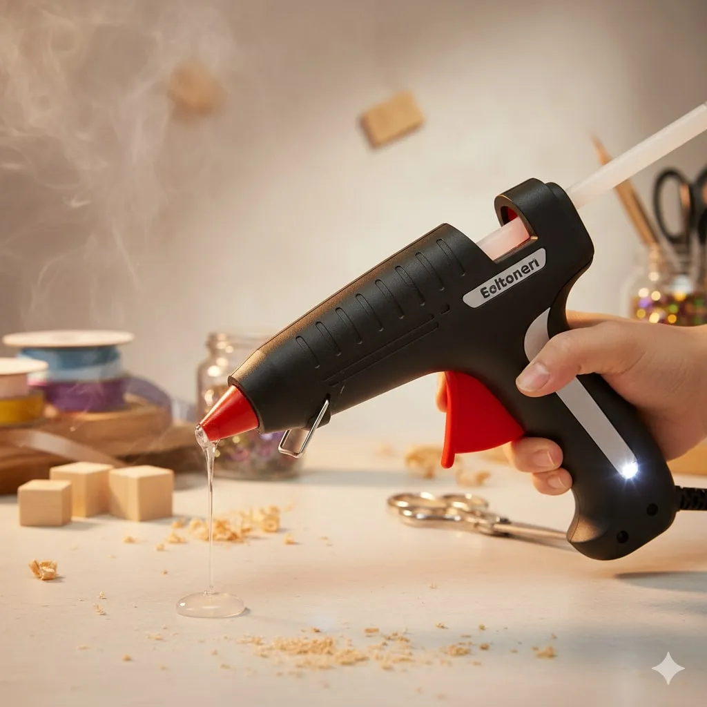 Langkah-Langkah Cara Menggunakan Lem Tembak dengan Benar (c) Ilustrasi AI